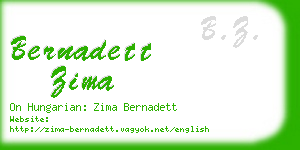 bernadett zima business card